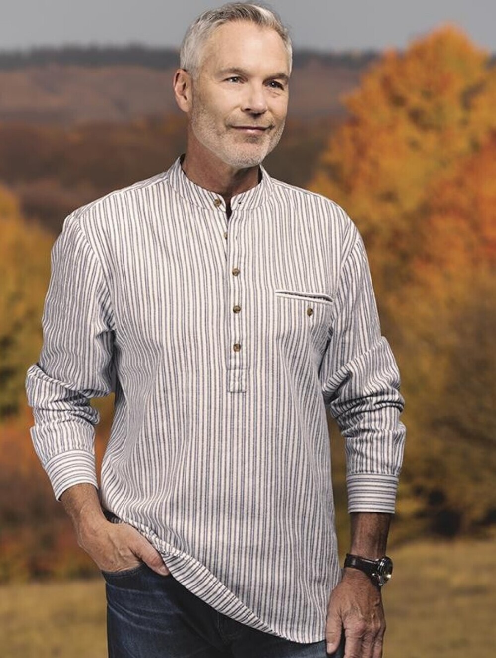 Stauer Grandfather Shirt Pin Stripe Shirt Sz Xl